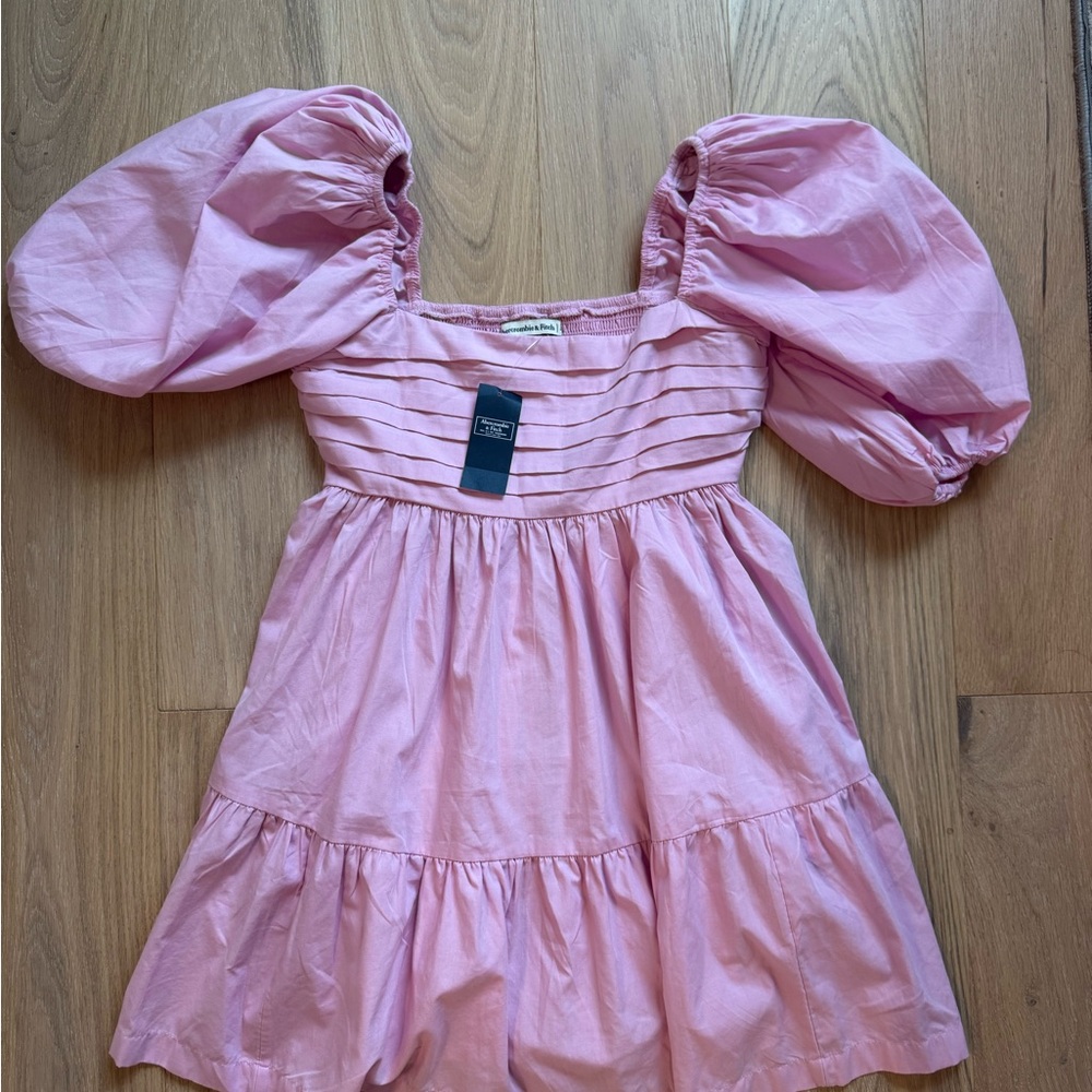 Abercrombie poplin pink mini dress
